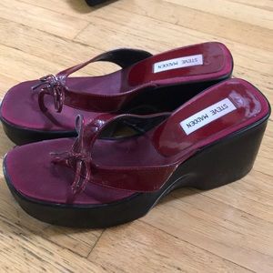 Steve Madden Burgundy Wedges 3” heel 10